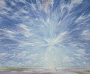 Schilderij: Zon boven de Waal (Willem den Ouden, 2006)